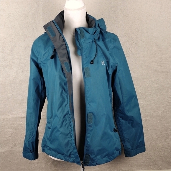 Little Donkey Andy Blue Hooded Long Sleeve Zip Velcro Front Windbreaker Jacket - Picture 5 of 16